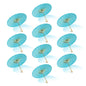 BULK PACK (10-Pack) 32" Water Blue Paper Parasol Umbrella with Elegant Handle