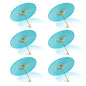 BULK PACK (6-Pack) 32" Water Blue Paper Parasol Umbrella with Elegant Handle