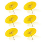 BULK PACK (6-Pack) 32" Yellow Paper Parasol Umbrella with Elegant Handle