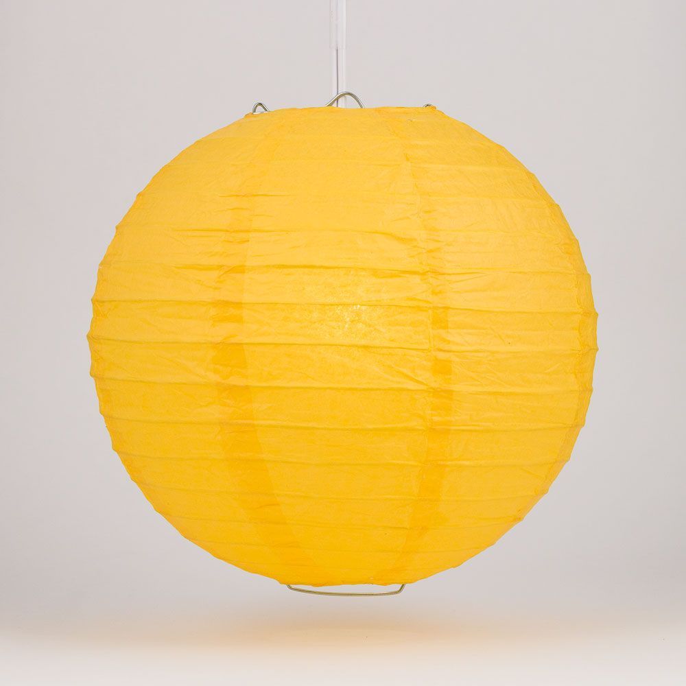 BULK PACK (6) 42" Yellow-Orange Jumbo Round Paper Lantern, Even Ribbing, Chinese Hanging Wedding & Party Decoration - PaperLanternStore.com - Paper Lanterns, Decor, Party Lights & More