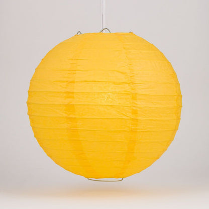 BULK PACK (6) 42" Yellow-Orange Jumbo Round Paper Lantern, Even Ribbing, Chinese Hanging Wedding & Party Decoration - PaperLanternStore.com - Paper Lanterns, Decor, Party Lights & More