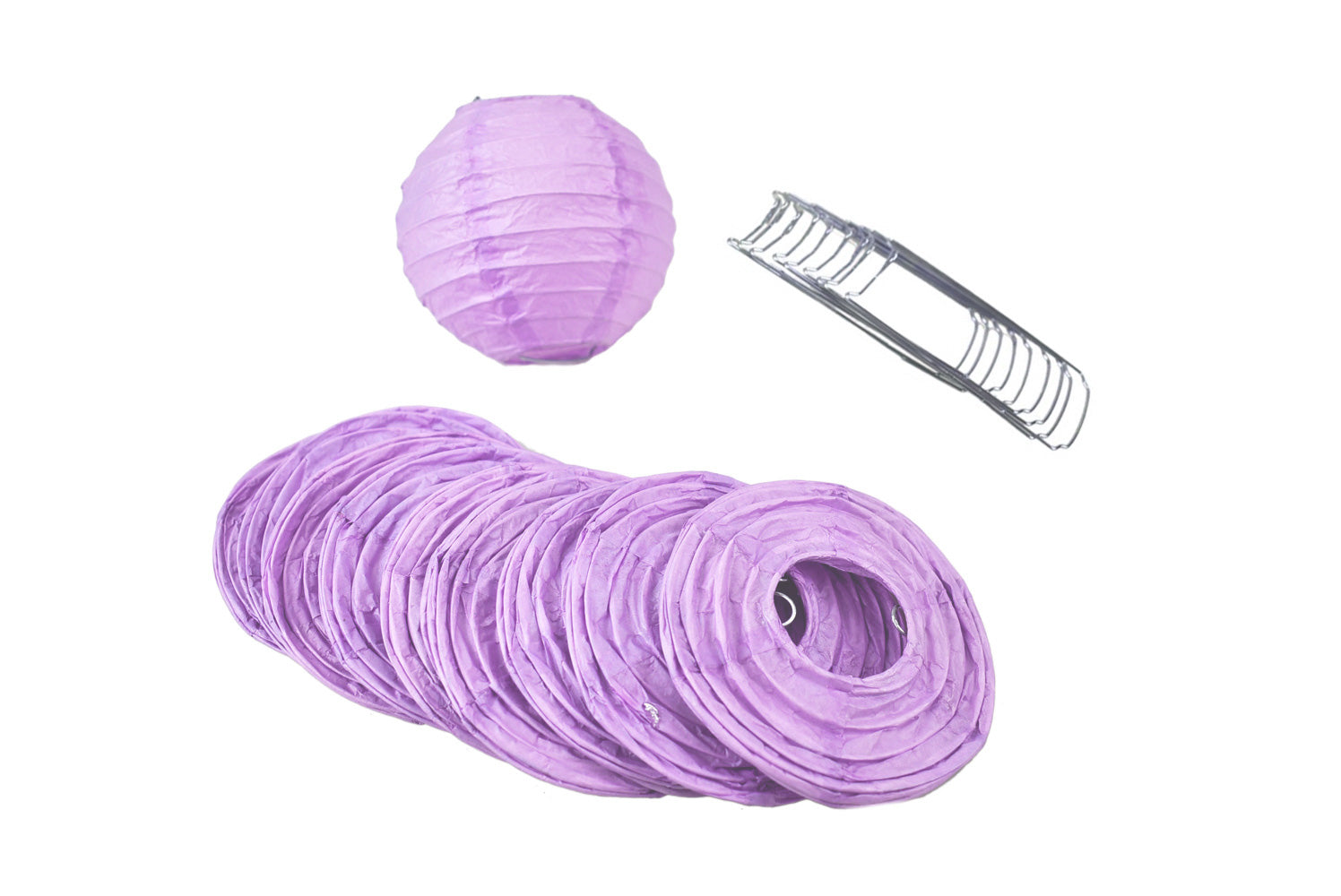 10 Socket Lavender Round Paper Lantern Party String Lights (4" Lanterns, Expandable) - PaperLanternStore.com - Paper Lanterns, Decor, Party Lights & More