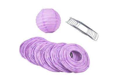 10 Socket Lavender Round Paper Lantern Party String Lights (4" Lanterns, Expandable) - PaperLanternStore.com - Paper Lanterns, Decor, Party Lights & More
