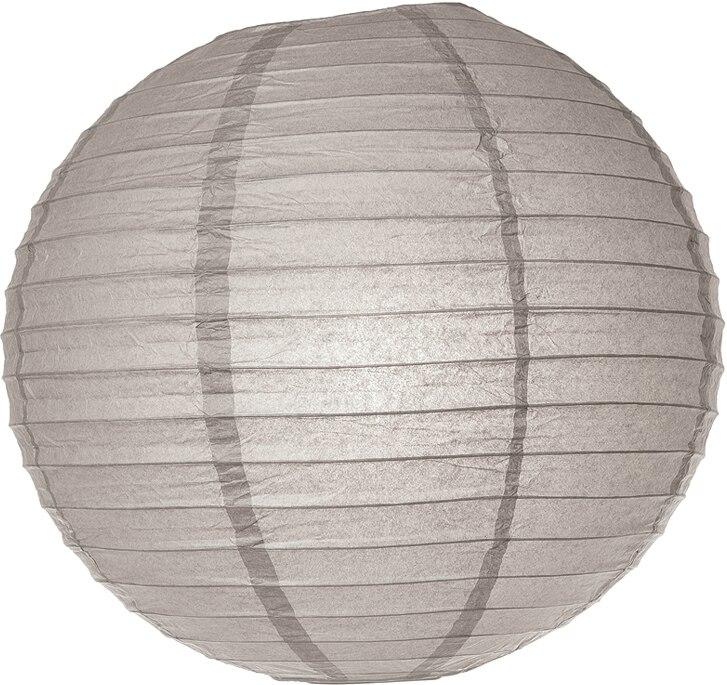 BULK PACK (12) 28" Grey Jumbo Round Paper Lantern, Even Ribbing, Chinese Hanging Wedding & Party Decoration - PaperLanternStore.com - Paper Lanterns, Decor, Party Lights & More