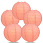 BULK PACK (5) 8" Roseate / Pink Coral Round Paper Lantern, Even Ribbing, Chinese Hanging Wedding & Party Decoration - PaperLanternStore.com - Paper Lanterns, Decor, Party Lights & More