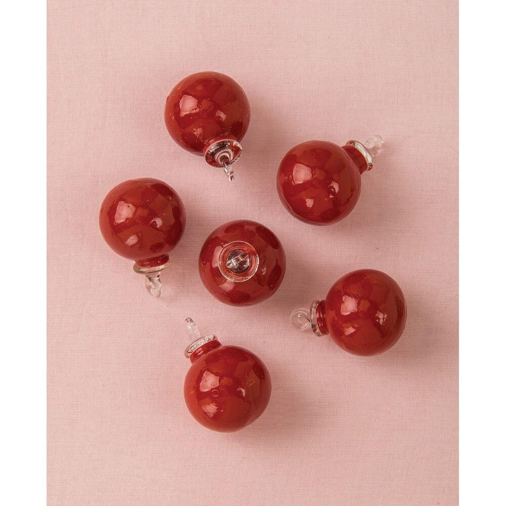Chipotle Red Cassandra Mini Recycled Glass Ball Ornament, Set of 6 - PaperLanternStore.com - Paper Lanterns, Decor, Party Lights & More