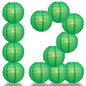 BULK PACK (12) 18" Emerald Green Round Paper Lantern, Crisscross Ribbing, Chinese Hanging Wedding & Party Decoration - PaperLanternStore.com - Paper Lanterns, Decor, Party Lights & More