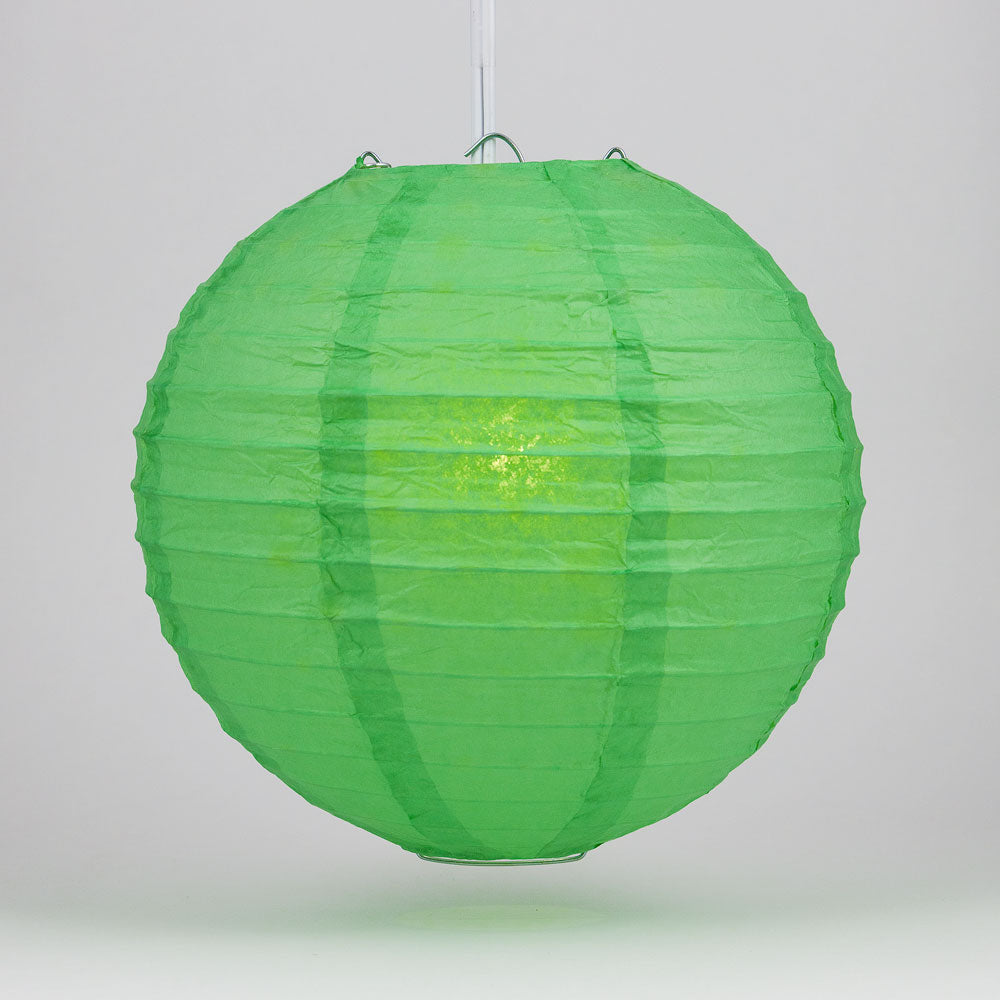 6" Emerald Green Round Paper Lantern, Even Ribbing, Chinese Hanging Wedding & Party Decoration - PaperLanternStore.com - Paper Lanterns, Decor, Party Lights & More