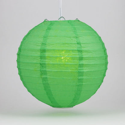 6" Emerald Green Round Paper Lantern, Even Ribbing, Chinese Hanging Wedding & Party Decoration - PaperLanternStore.com - Paper Lanterns, Decor, Party Lights & More