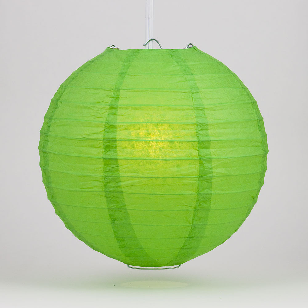 6" Grass Greenery Round Paper Lantern, Even Ribbing, Chinese Hanging Wedding & Party Decoration - PaperLanternStore.com - Paper Lanterns, Decor, Party Lights & More