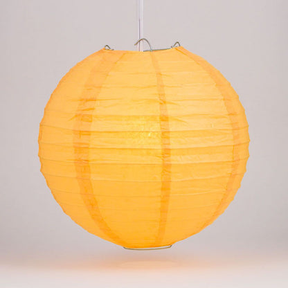 6" Papaya Round Paper Lantern, Even Ribbing, Hanging Decoration - PaperLanternStore.com - Paper Lanterns, Decor, Party Lights & More
