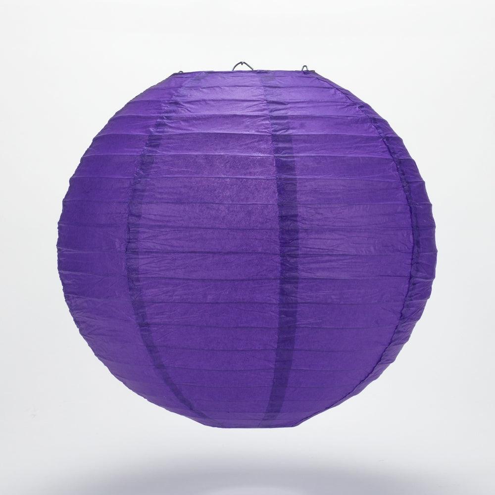 6" Plum Purple Round Paper Lantern, Even Ribbing, Chinese Hanging Wedding & Party Decoration - PaperLanternStore.com - Paper Lanterns, Decor, Party Lights & More