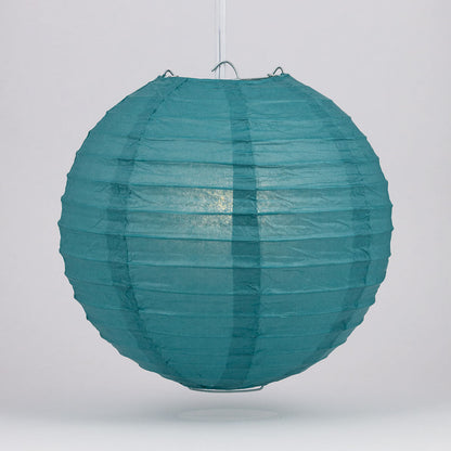 6" Tahiti Teal Round Paper Lantern, Even Ribbing, Chinese Hanging Wedding & Party Decoration - PaperLanternStore.com - Paper Lanterns, Decor, Party Lights & More