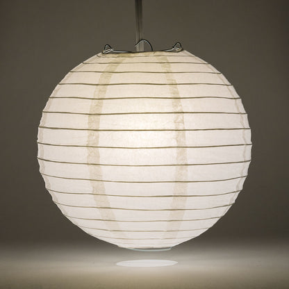 20" White Round Paper Lantern, Even Ribbing, Chinese Hanging Wedding & Party Decoration - PaperLanternStore.com - Paper Lanterns, Decor, Party Lights & More