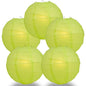 BULK PACK (5) 16" Light Lime Green Round Paper Lantern, Crisscross Ribbing, Chinese Hanging Wedding & Party Decoration - PaperLanternStore.com - Paper Lanterns, Decor, Party Lights & More