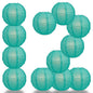 BULK PACK (12) 18" Teal Green Round Paper Lantern, Crisscross Ribbing, Chinese Hanging Wedding & Party Decoration - PaperLanternStore.com - Paper Lanterns, Decor, Party Lights & More