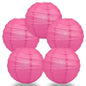 BULK PACK (5) 16" Fuchsia / Hot Pink Round Paper Lantern, Crisscross Ribbing, Chinese Hanging Wedding & Party Decoration - PaperLanternStore.com - Paper Lanterns, Decor, Party Lights & More