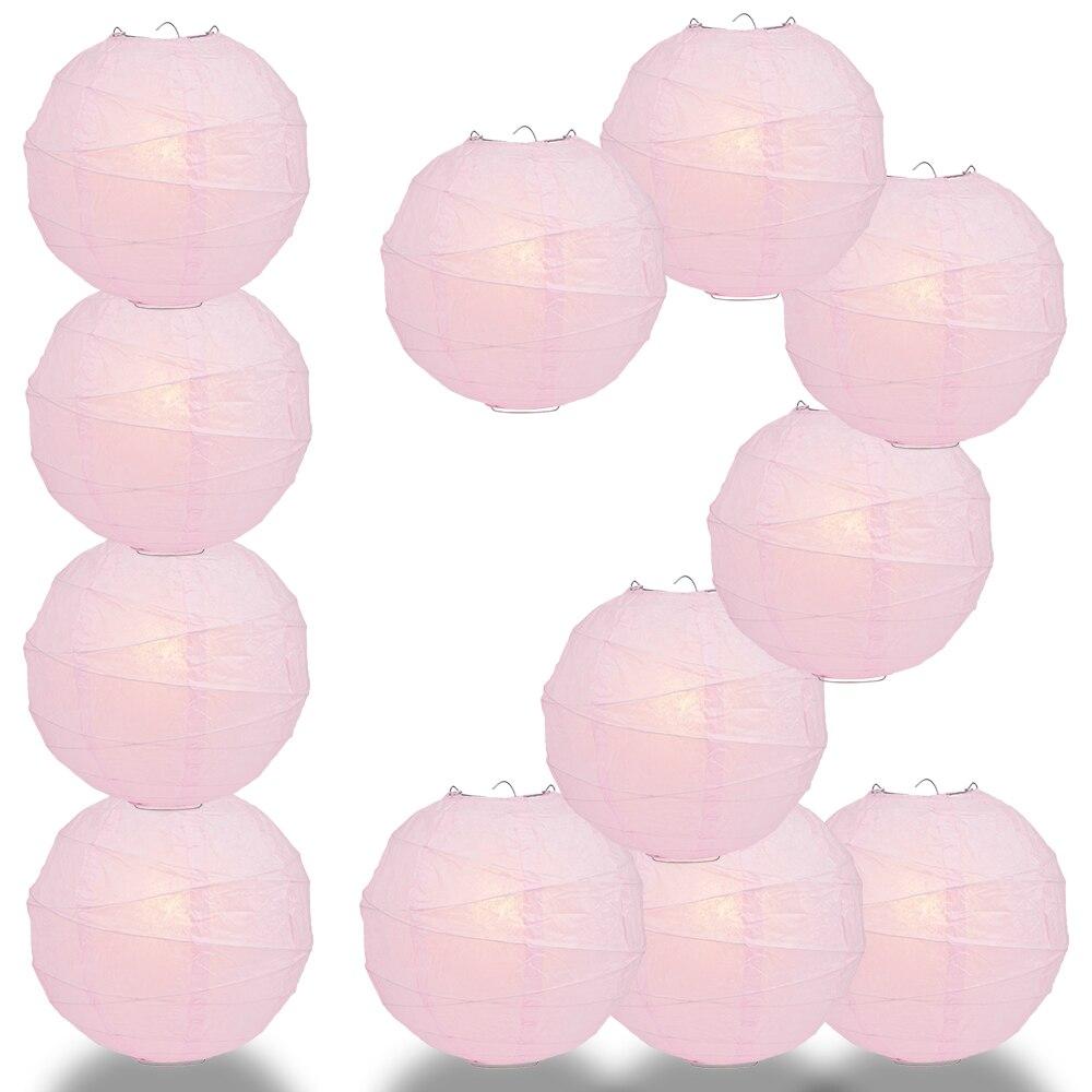 BULK PACK (12) 18" Pink Round Paper Lantern, Crisscross Ribbing, Chinese Hanging Wedding & Party Decoration - PaperLanternStore.com - Paper Lanterns, Decor, Party Lights & More