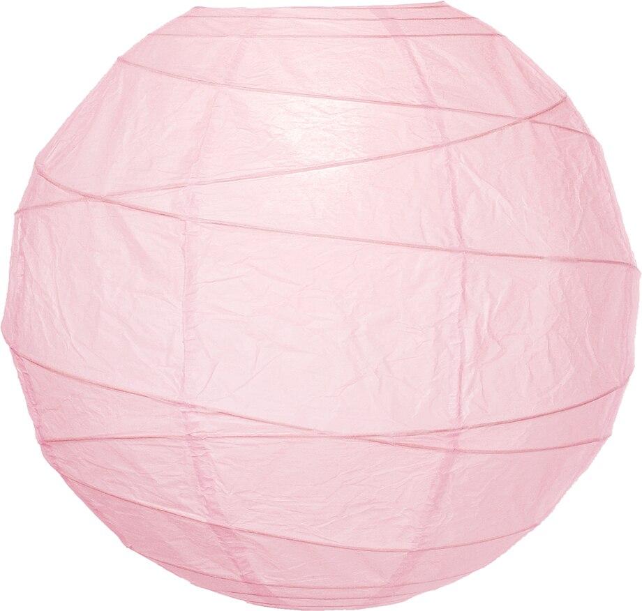 BULK PACK (12) 32" Rose Quartz Pink Round Paper Lantern, Crisscross Ribbing, Chinese Hanging Wedding & Party Decoration - PaperLanternStore.com - Paper Lanterns, Decor, Party Lights & More