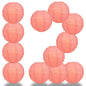 BULK PACK (12) 28" Roseate / Pink Coral Round Paper Lantern, Crisscross Ribbing, Chinese Hanging Wedding & Party Decoration - PaperLanternStore.com - Paper Lanterns, Decor, Party Lights & More