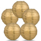 BULK PACK (5) 8" Gold Round Paper Lantern, Crisscross Ribbing, Chinese Hanging Wedding & Party Decoration - PaperLanternStore.com - Paper Lanterns, Decor, Party Lights & More
