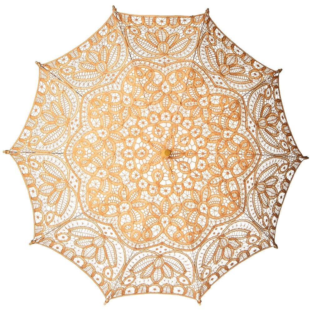Cantaloupe Orange Battenburg Lace Parasol - PaperLanternStore.com - Paper Lanterns, Decor, Party Lights & More