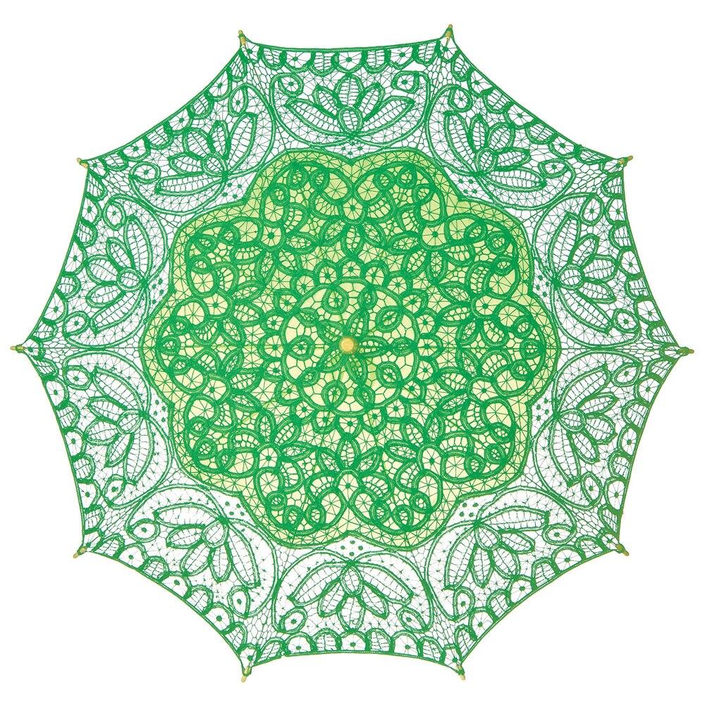 Kelly Green Battenburg Lace Parasol - PaperLanternStore.com - Paper Lanterns, Decor, Party Lights & More