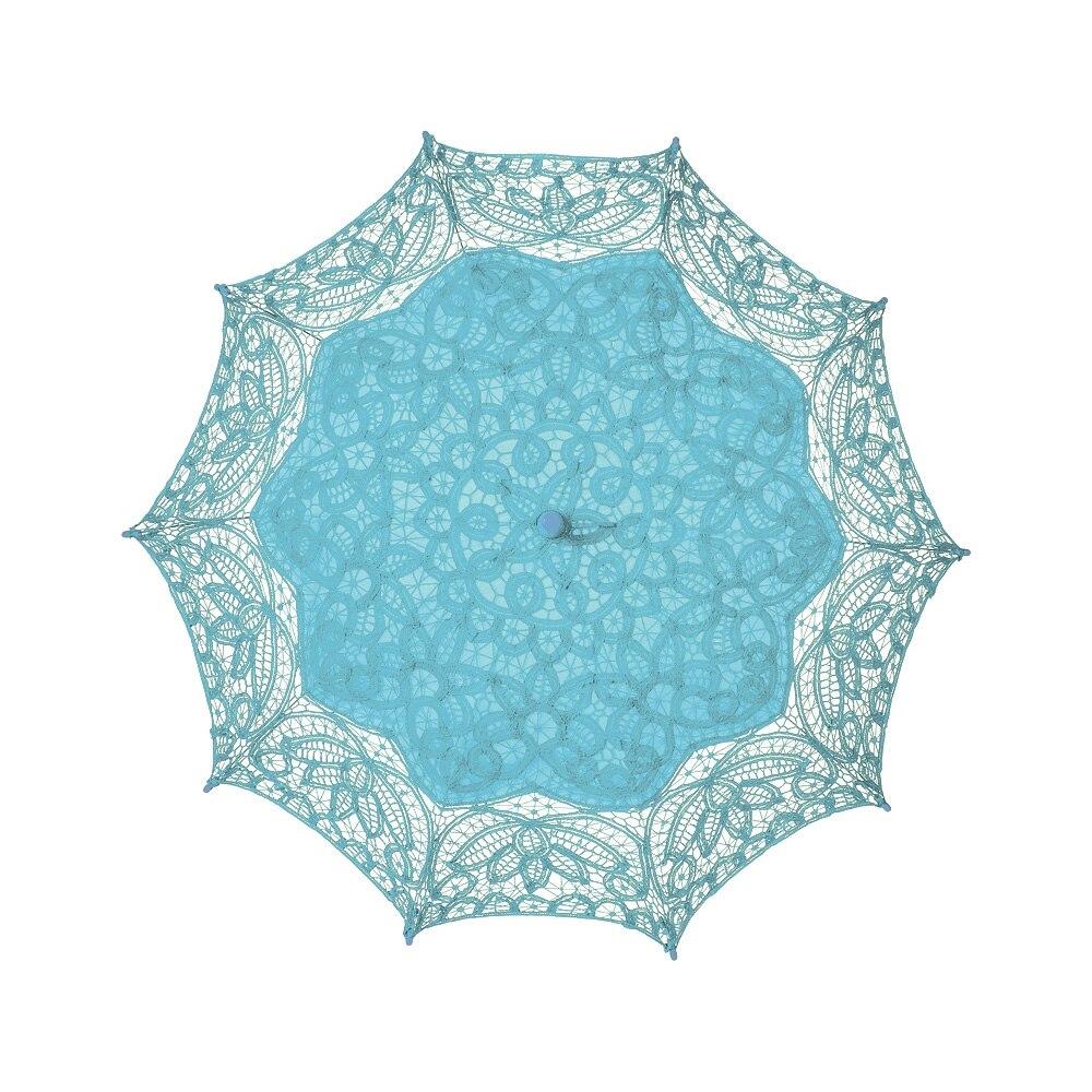 Turquoise Blue Battenburg Lace Parasol - PaperLanternStore.com - Paper Lanterns, Decor, Party Lights & More
