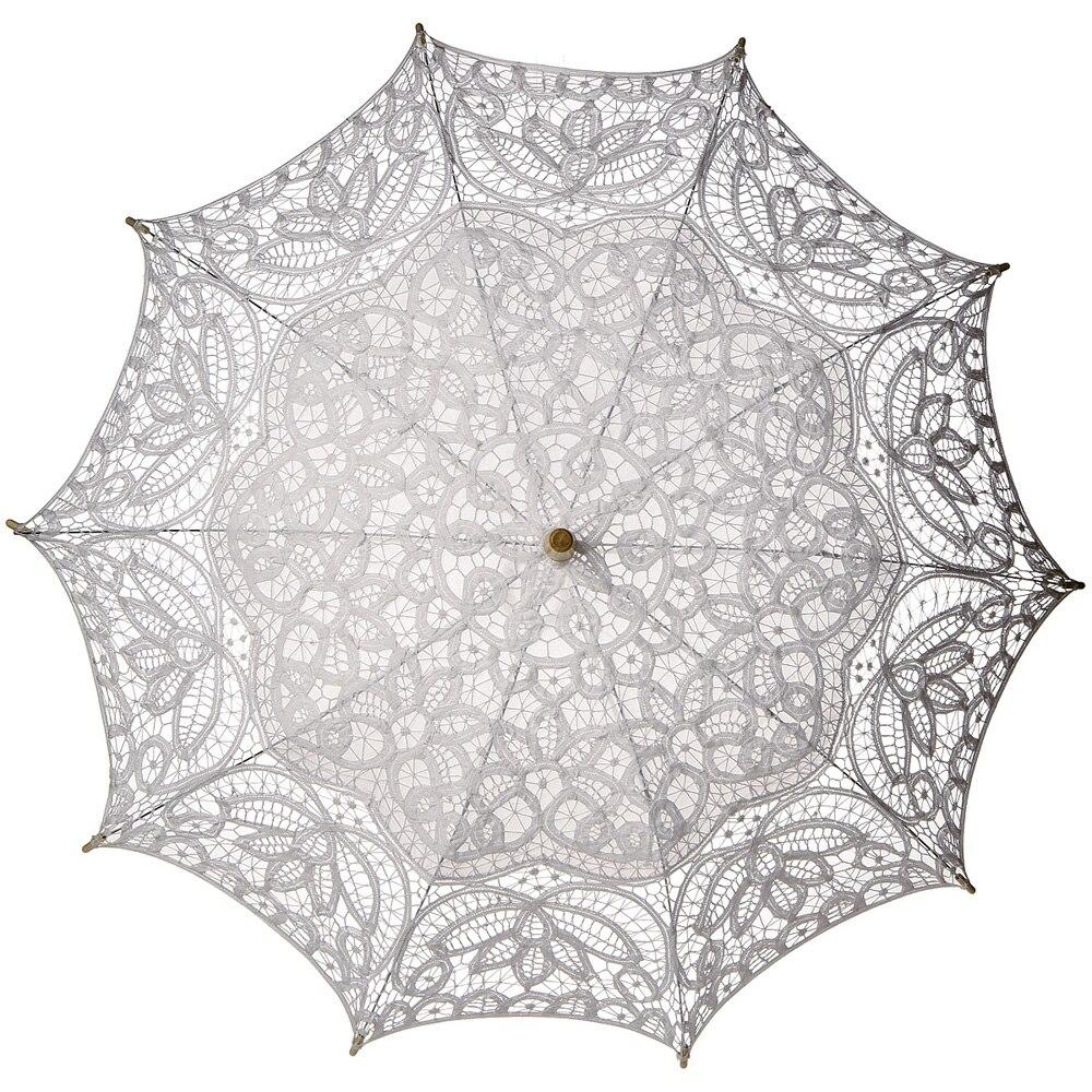 White Battenburg Lace Parasol - PaperLanternStore.com - Paper Lanterns, Decor, Party Lights & More