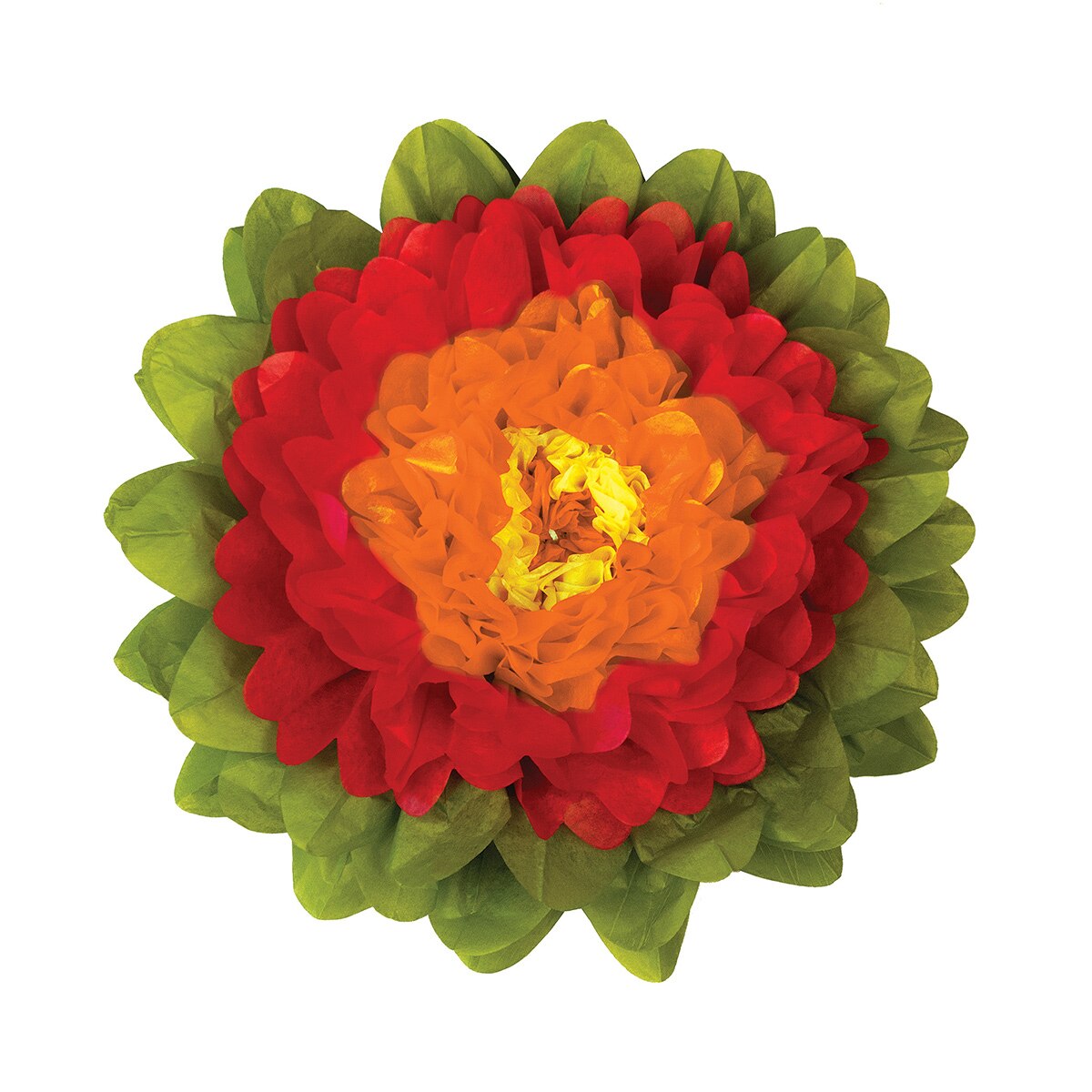 Medium Red 10 Inch Tissue Paper Flower - PaperLanternStore.com - Paper Lanterns, Decor, Party Lights & More