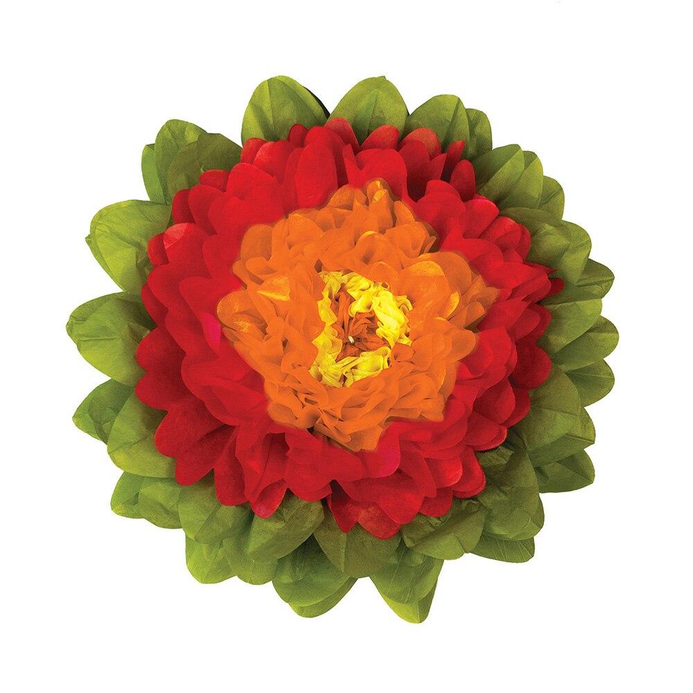 Large Red 15 Inch Tissue Paper Flower - PaperLanternStore.com - Paper Lanterns, Decor, Party Lights & More