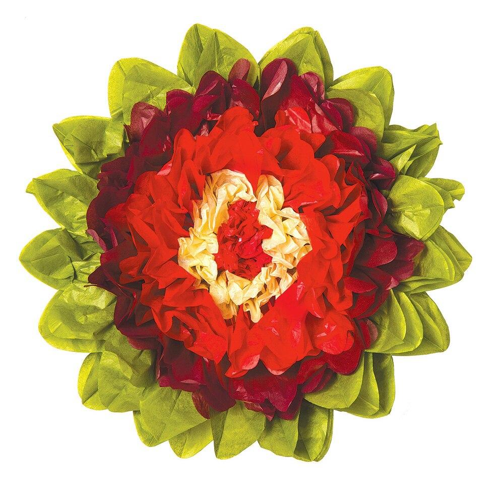 Large Wine Red 15 Inch Tissue Paper Flower - PaperLanternStore.com - Paper Lanterns, Decor, Party Lights & More