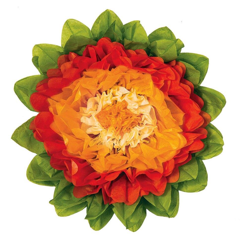 Large Mango Orange 15 Inch Tissue Paper Flower - PaperLanternStore.com - Paper Lanterns, Decor, Party Lights & More
