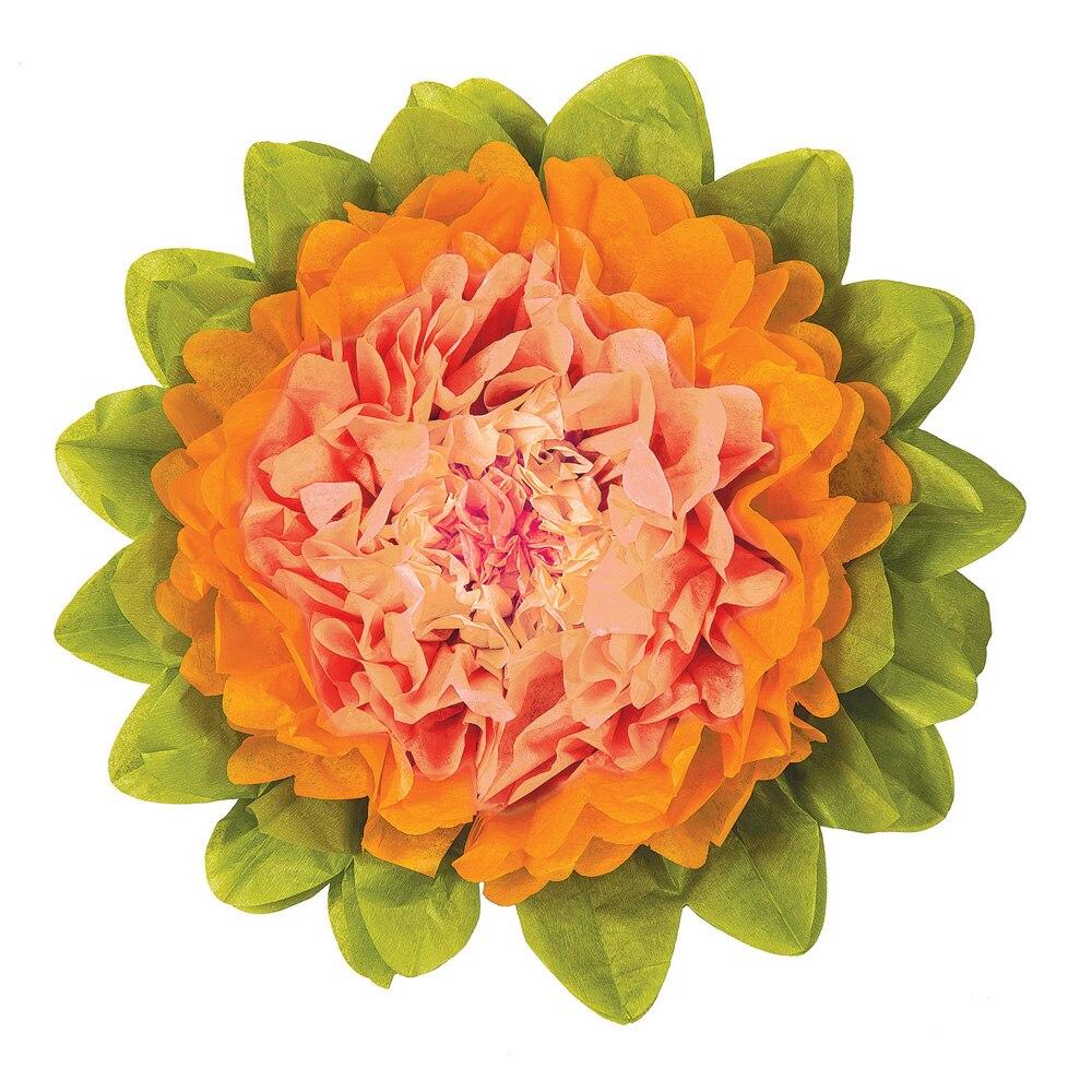Extra Large Cantaloupe Orange 20 Inch Tissue Paper Flower - PaperLanternStore.com - Paper Lanterns, Decor, Party Lights & More
