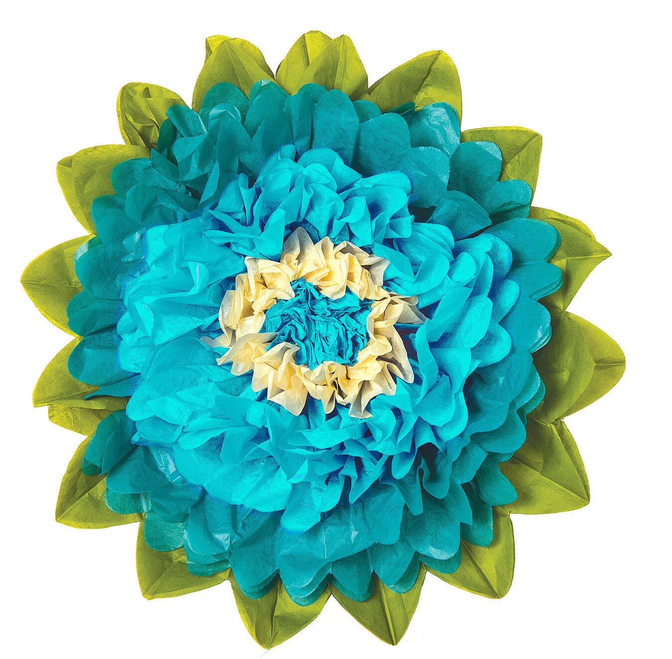 Medium Teal Green 10 Inch Tissue Paper Flower - PaperLanternStore.com - Paper Lanterns, Decor, Party Lights & More