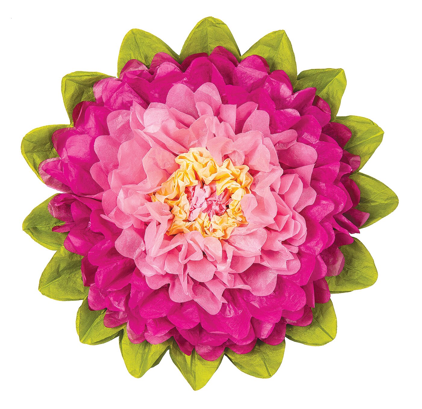 Medium Bubblegum Pink 10 Inch Tissue Paper Flower - PaperLanternStore.com - Paper Lanterns, Decor, Party Lights & More
