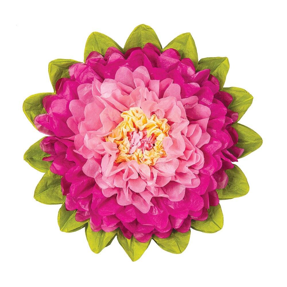 Large Bubblegum Pink 15 Inch Tissue Paper Flower - PaperLanternStore.com - Paper Lanterns, Decor, Party Lights & More