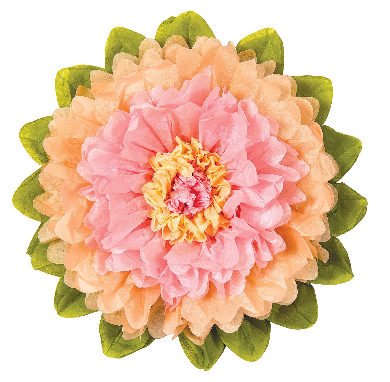 Medium Pink 10 Inch Tissue Paper Flower - PaperLanternStore.com - Paper Lanterns, Decor, Party Lights & More
