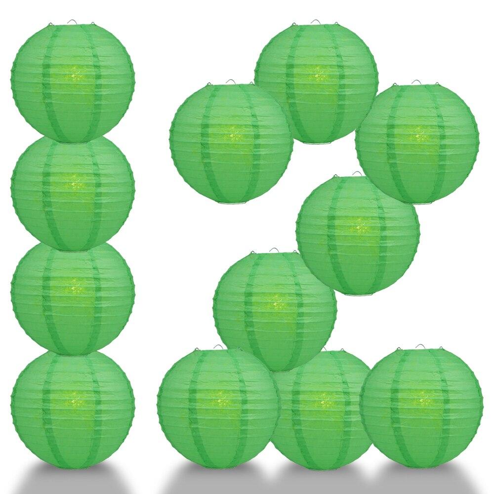 BULK PACK (12) 18" Emerald Green Round Paper Lantern, Even Ribbing, Chinese Hanging Wedding & Party Decoration - PaperLanternStore.com - Paper Lanterns, Decor, Party Lights & More