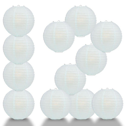 BULK PACK (12) 16" Arctic Spa Blue Round Paper Lantern, Even Ribbing, Chinese Hanging Wedding & Party Decoration - PaperLanternStore.com - Paper Lanterns, Decor, Party Lights & More