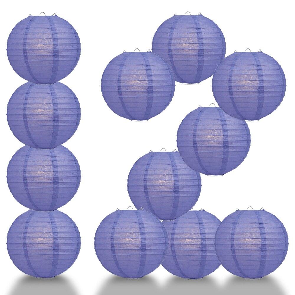 BULK PACK (12) 28" Astra Blue / Very Periwinkle Jumbo Round Paper Lantern, Even Ribbing, Chinese Hanging Wedding & Party Decoration - PaperLanternStore.com - Paper Lanterns, Decor, Party Lights & More