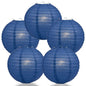 BULK PACK (5) 6" Navy Blue Round Paper Lantern, Even Ribbing, Chinese Hanging Wedding & Party Decoration - PaperLanternStore.com - Paper Lanterns, Decor, Party Lights & More