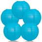 BULK PACK (5) 10" Turquoise Round Paper Lantern, Even Ribbing, Chinese Hanging Wedding & Party Decoration - PaperLanternStore.com - Paper Lanterns, Decor, Party Lights & More