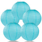 BULK PACK (5) 18" Baby Blue Round Paper Lantern, Even Ribbing, Chinese Hanging Wedding & Party Decoration - PaperLanternStore.com - Paper Lanterns, Decor, Party Lights & More
