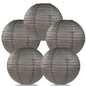 BULK PACK (5) 18" Driftwood Grey Round Paper Lantern, Even Ribbing, Chinese Hanging Wedding & Party Decoration - PaperLanternStore.com - Paper Lanterns, Decor, Party Lights & More