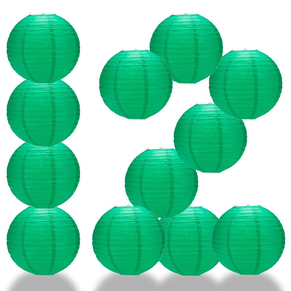 BULK PACK (12) 28" Arcadia Teal Jumbo Round Paper Lantern, Even Ribbing, Chinese Hanging Wedding & Party Decoration - PaperLanternStore.com - Paper Lanterns, Decor, Party Lights & More