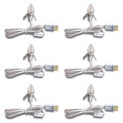 Accessory Lamp Cord for Craft Hobby Christmas Ceramic Village Houses, Salt Lamps, Table Lanterns w/ E12 Base, Shatterproof Light Bulb, Switch, 6 Ft - PaperLanternStore.com - Paper Lanterns, Decor, Party Lights & More