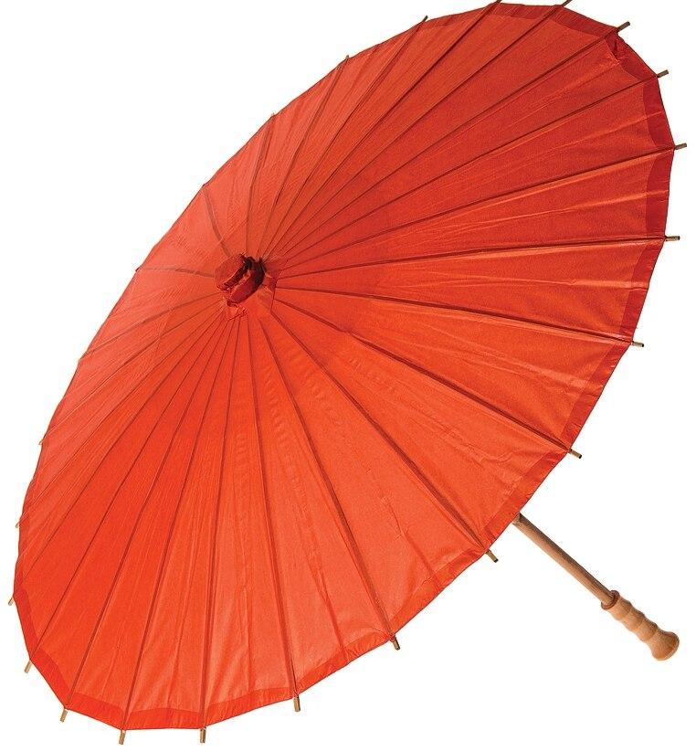 Tangerine Orange 32 Inch Premium Paper Parasol - PaperLanternStore.com - Paper Lanterns, Decor, Party Lights & More