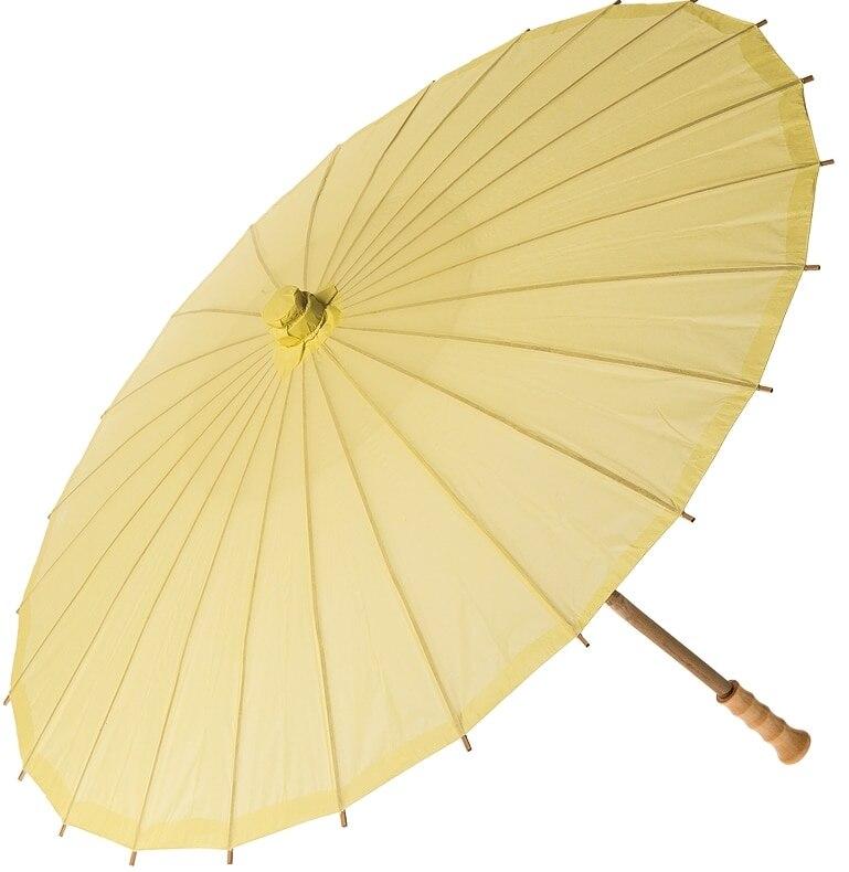 Lemonade Yellow 32 Inch Premium Paper Parasol - PaperLanternStore.com - Paper Lanterns, Decor, Party Lights & More