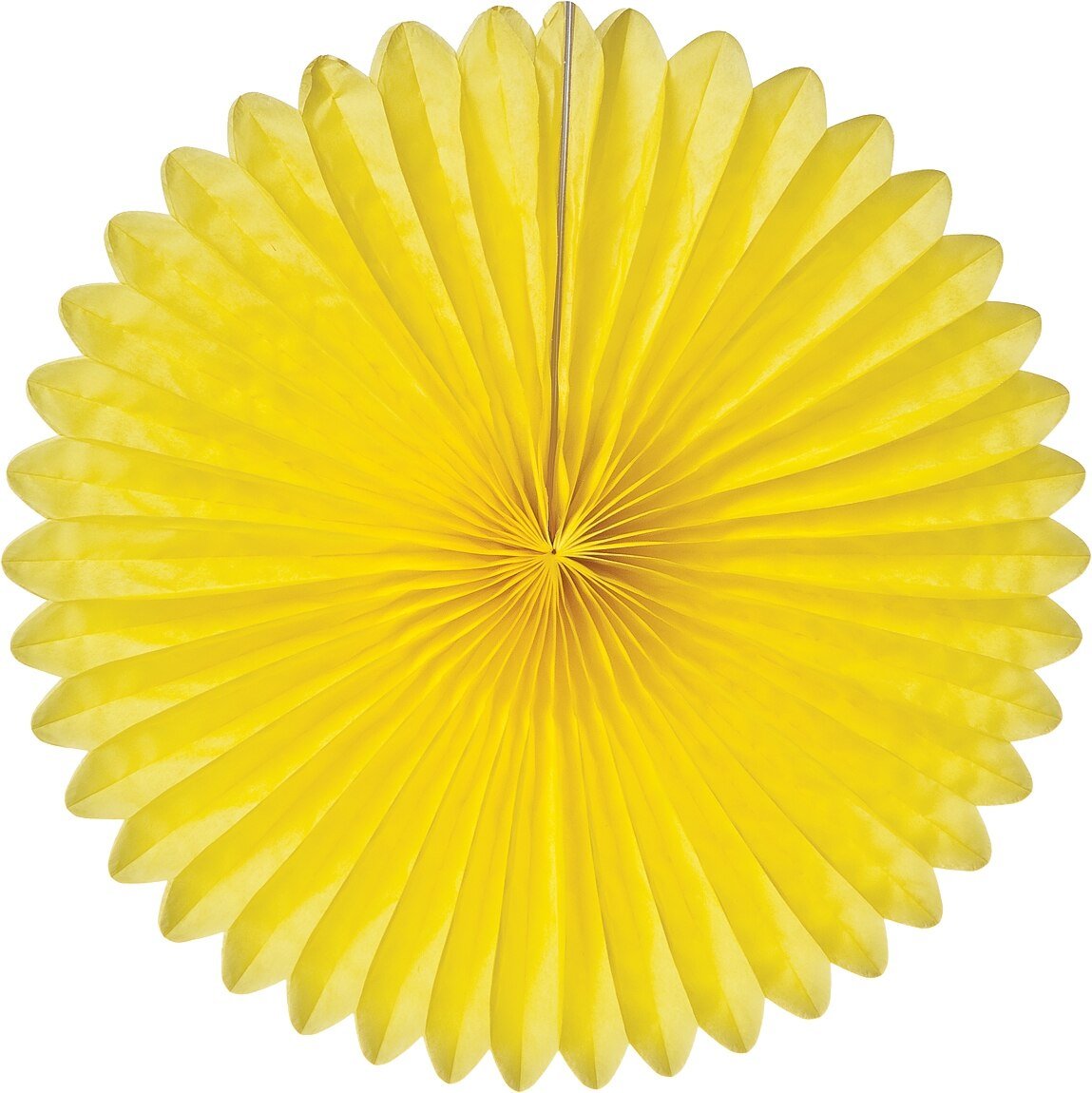 Yellow 14 Inch Hanging Paper Fan - PaperLanternStore.com - Paper Lanterns, Decor, Party Lights & More